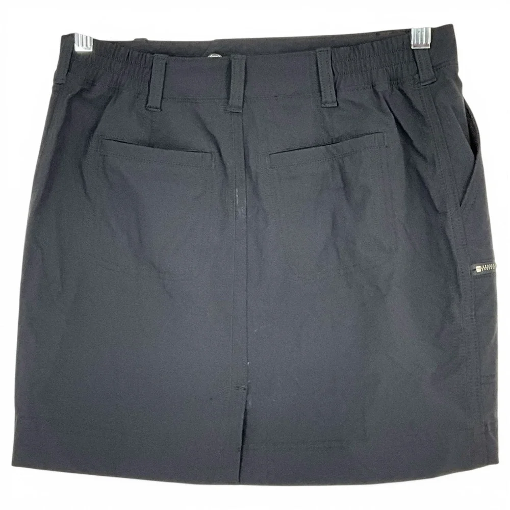 Athleta Womens Black Active Skort Size 4 Cargo Zip Pocket Hiking Golf Mini Skirt